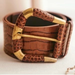 Sezane Sophie Cognac Croco belt 80